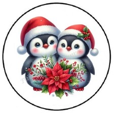 CHRISTMAS PENGUINS ENVELOPE SEALS LABELS STICKERS PARTY FAVORS