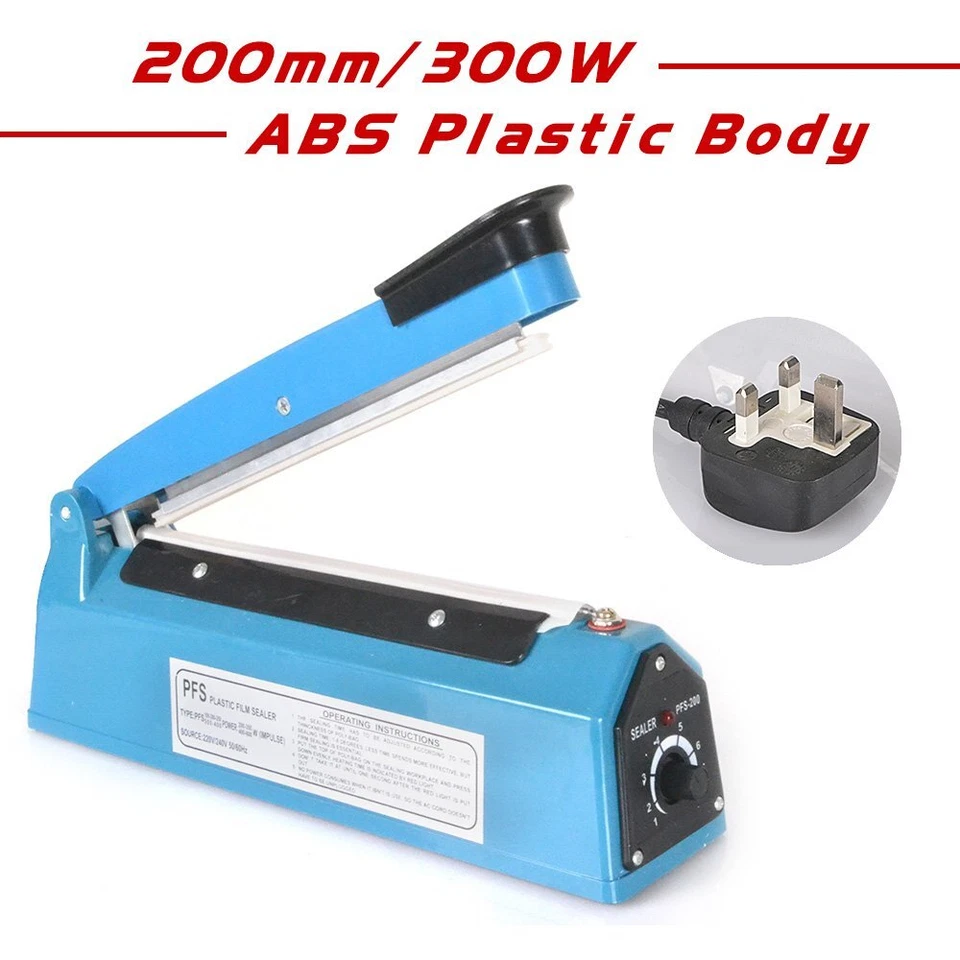 Impulse Heat Sealer Sealing 200/300/400mm Plastic Bags+ Spare Element & Teflon - Image 4 of 4