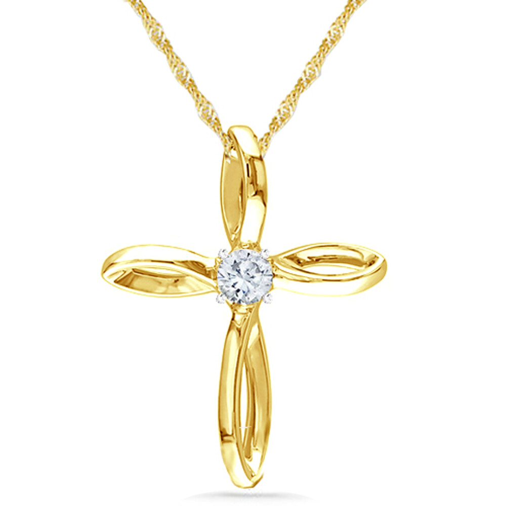 🔥 925 Sterling Silver Cross Necklace Rope Chain White CZ Religious