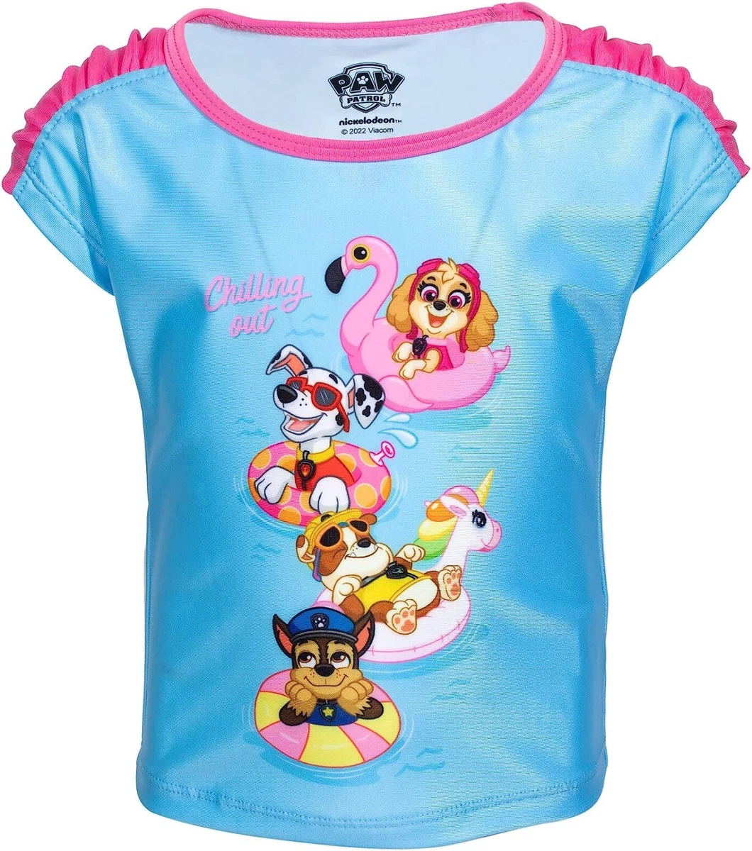 Nickelodeon Paw Patrol Toddler Girls Rash Guard Swim Shorts