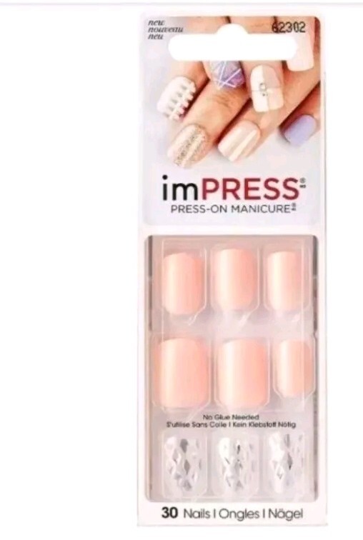 KISS IMPRESS PRESS ON NAILS 1 STEP MANICURE SYMPHONY PALE NUDE