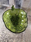 Vintage Indiana Green Glass Harvest Grape Bowl 13"