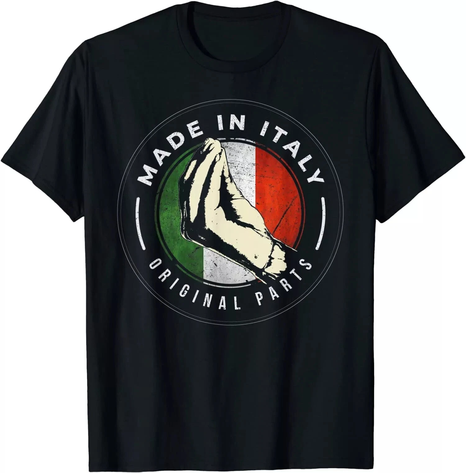 Italian Flag Hand Gesture T-Shirt Made in Italy S-XXL