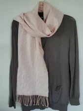 Calvin Klein Women Pink CK Logo Scarf Acrylic 68" x 10.75" Beautiful Soft Color