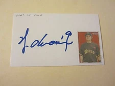 Yung Chi Chen Autographed Signed 3X5 Index Card Baseball Uni-President Lions