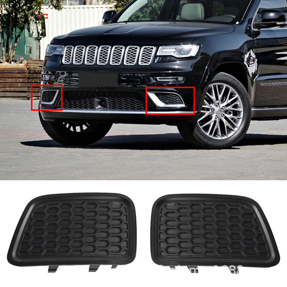 2X For 14-16 Jeep Grand Cherokee Front Lower Grille Tow Hook Cover Insert Bezel