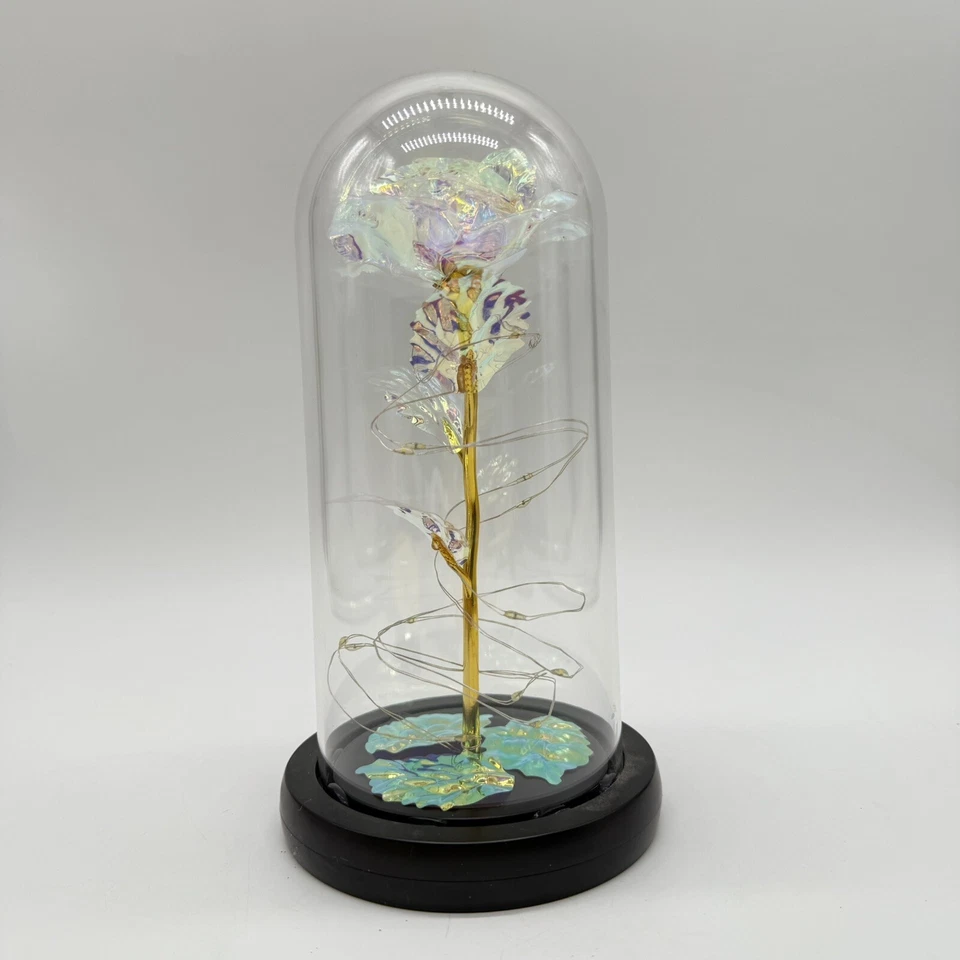 LED cubierto sin marca Rosa rosa eterna hada luz batería flor regalo de vacaciones Foto 3 de 4