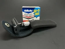 Shaving Safety Razor Steel Heavy Duty Short Handled + 55 Blades Wilkinson Sword
