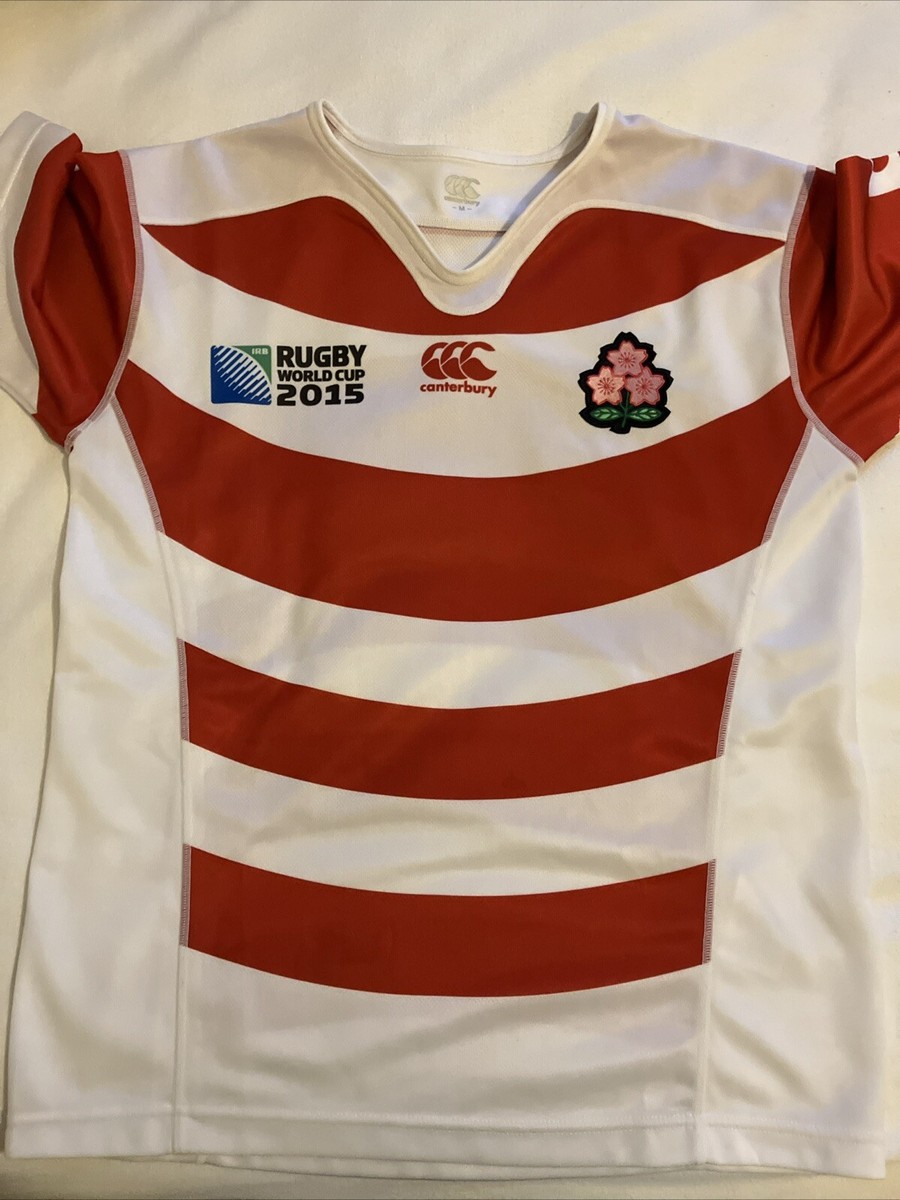 Japan Rugby Union Home Shirt Canterbury Large M Jersey Red White Top  World Cup