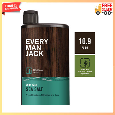 Every Man Jack Sea Salt Hydrating Mens Body Wash for All Skin Types - 16.9 oz