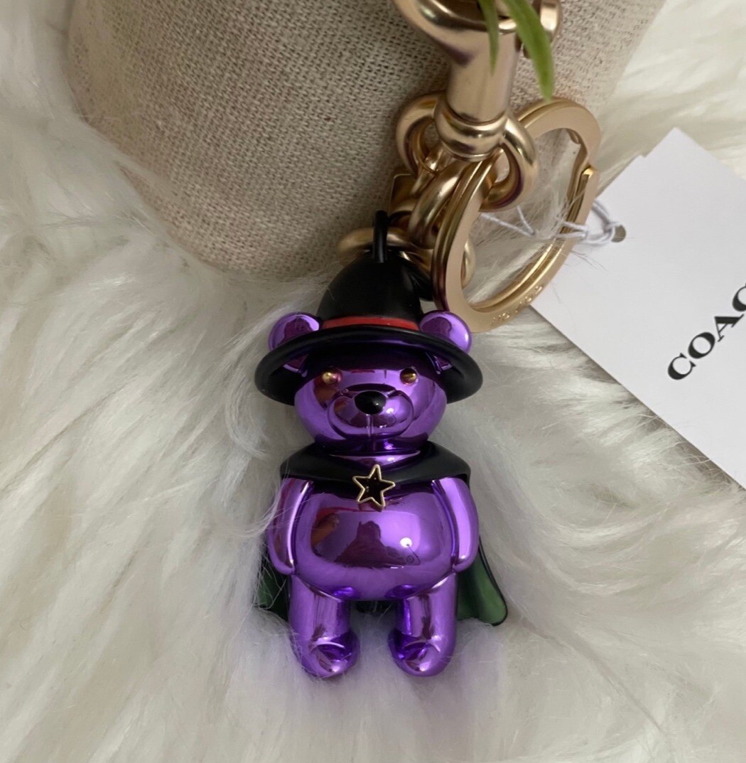 Coach Halloween Witch Bear Bag Charm in Purple 6072 NWT | eBay