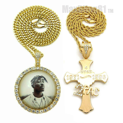 【2plan】23FW★ [MADE] 042 Cross clip chain necklace Iced 2Pac 4Ever Cross Pendant & 18
