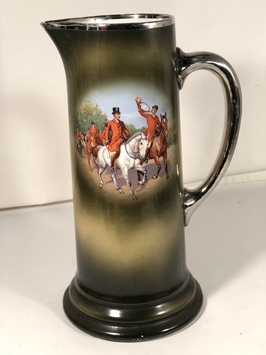 W.H. Tatler Vintage Fox Hunt Beer Stein Pitcher WH Tatler