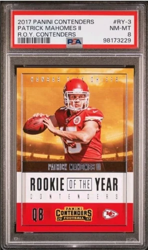 2017 Panini Contenders RY-3 Patrick Mahomes PSA 8 Rookie of the Year Contenders 