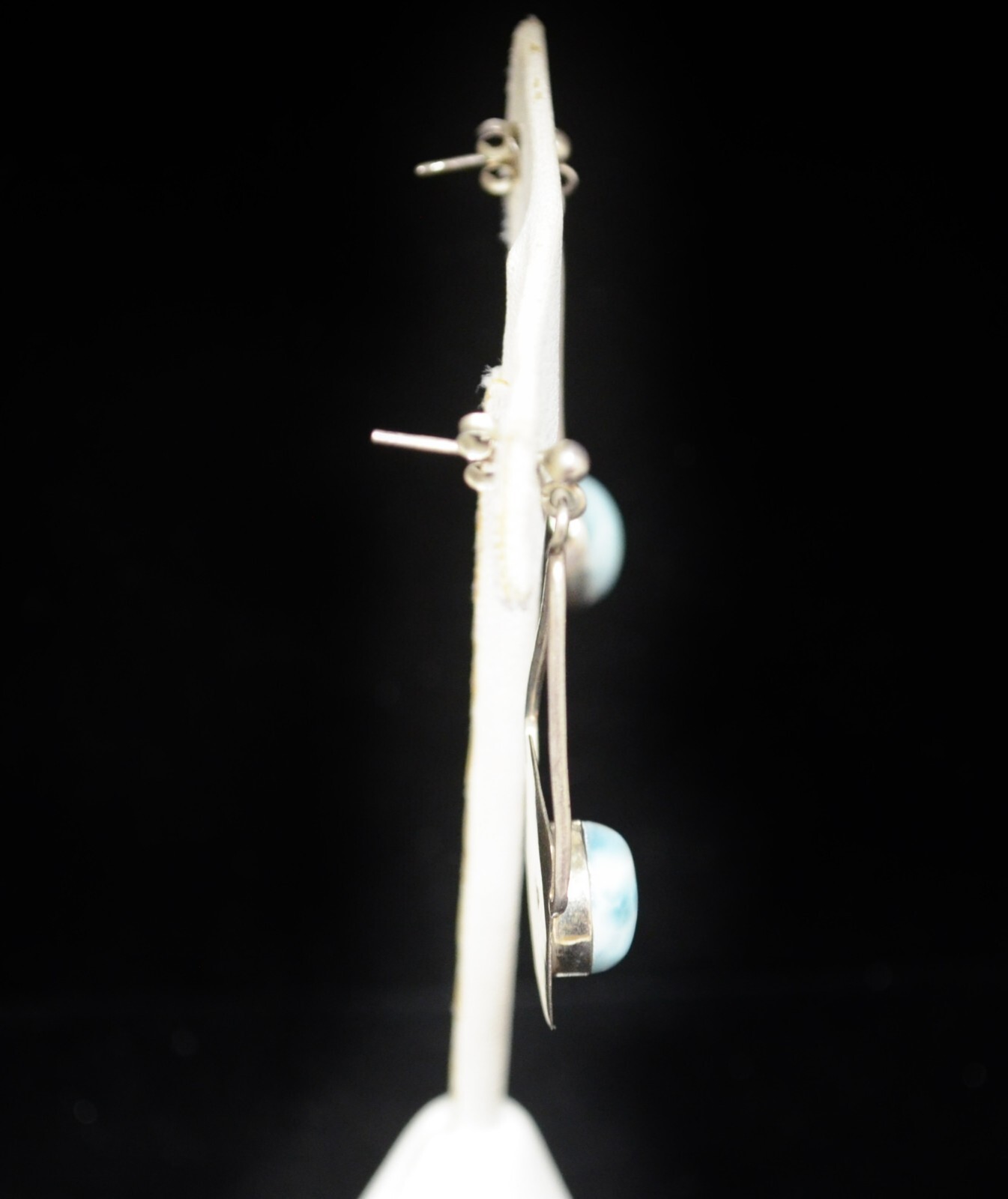 Sterling Silver Unique Multi Shape Light Blue Sto… - image 2