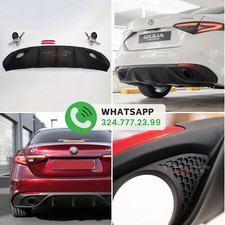 😍DIFFUSORE ALFA ROMEO GIULIA LOOK VELOCE + TERMINALI INOX  DAM POSTERIORE