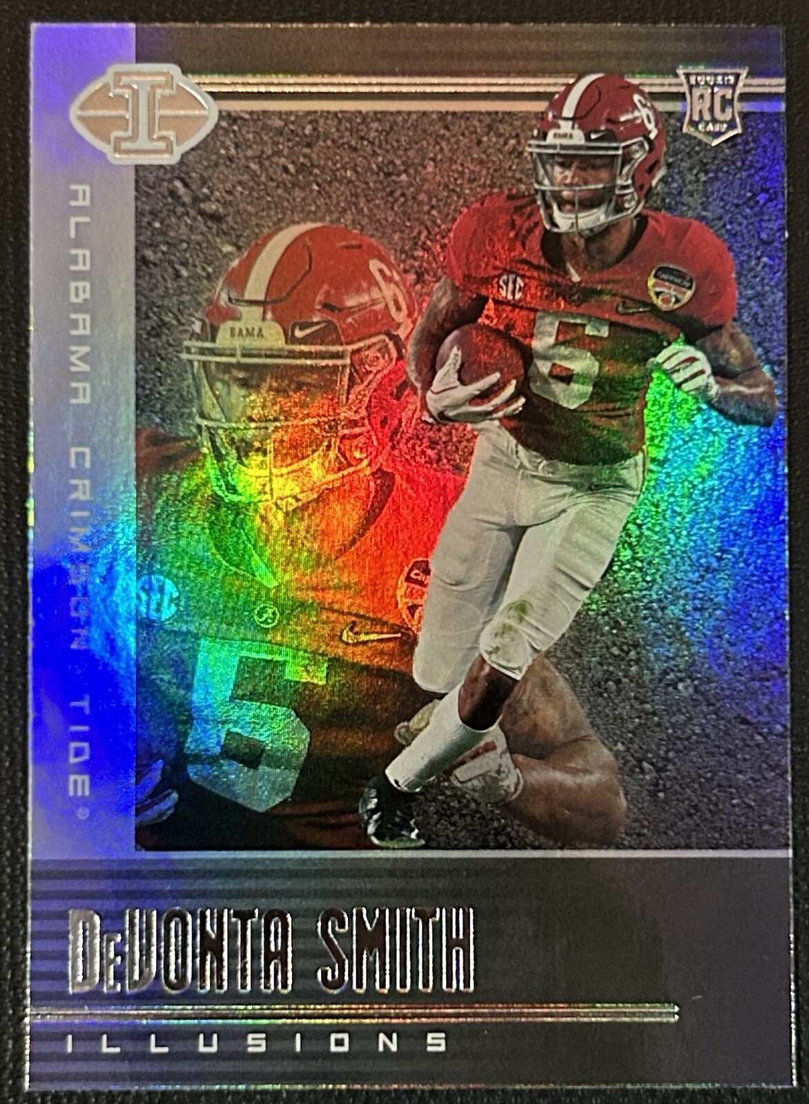 DeVonta Smith 2021 Panini Chronicles Illusions Draft Picks Holo Rookie #106