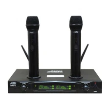 Audio 2000S AWM6113 Dual Channel Rechargeable VHF Wireless Microphone System MR
