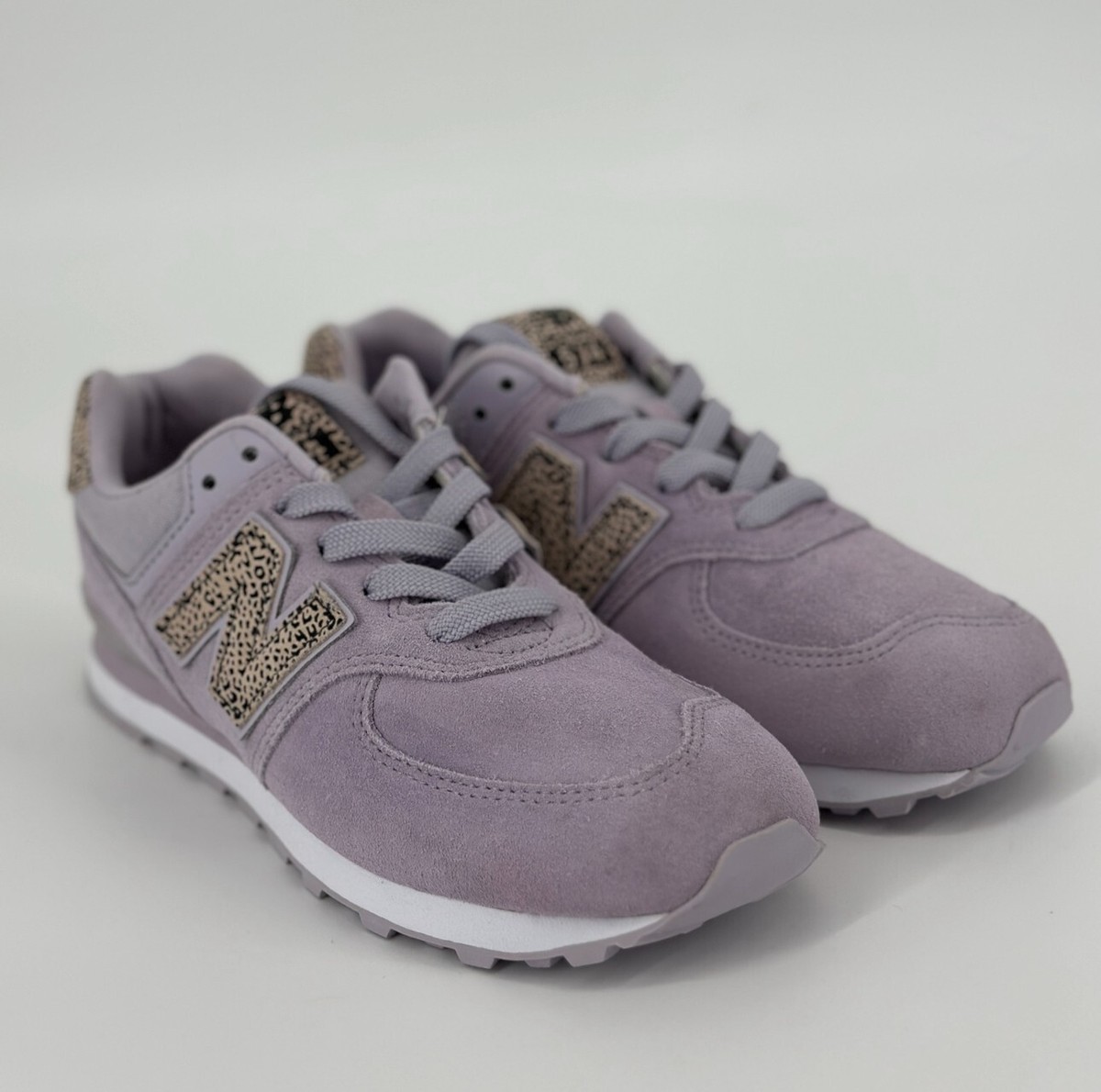 New Balance 574 Sneakers GS 4Y Animal Print Big Light Purple Running  GC574ANF