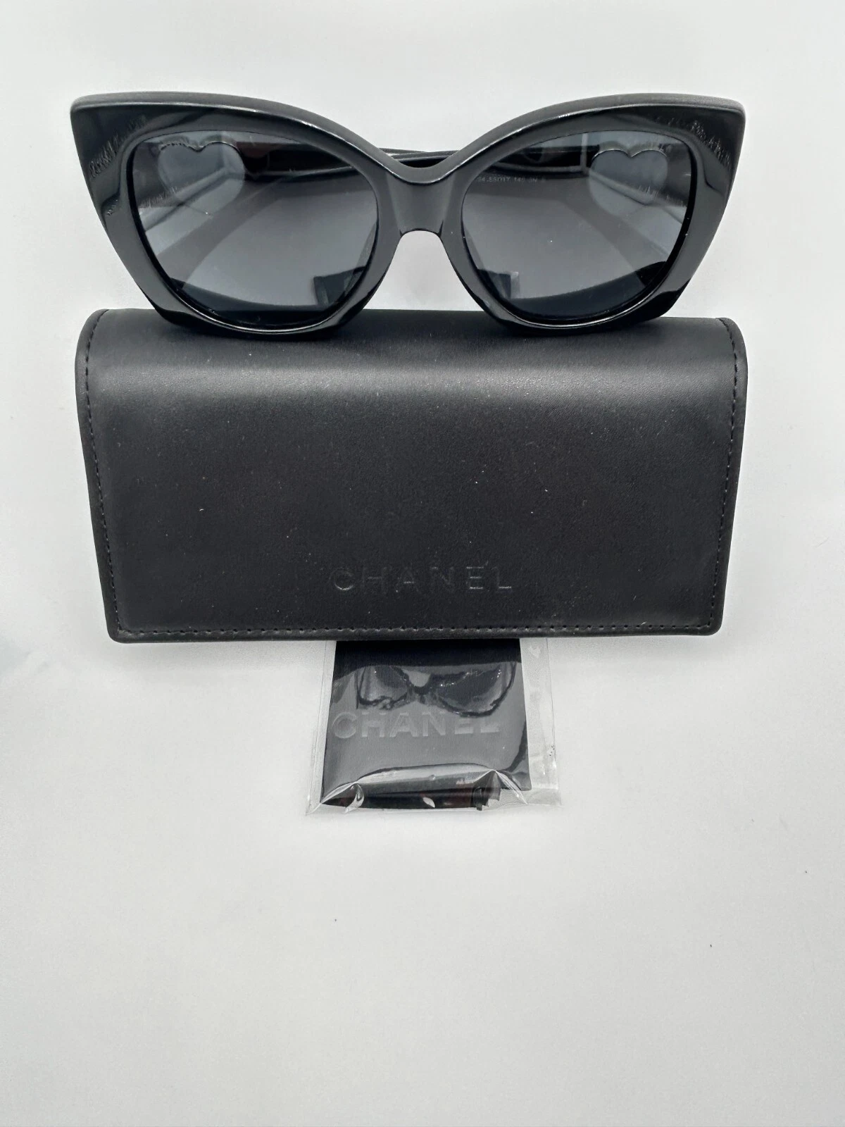 Chanel — Chanel Sunglasses New 5519-A 501/S4 Black White Gray Heart 55 17 140