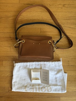 Chloe Small Roy Gusset Grained Leather Bag Brown