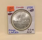 1939 Canada Silver $1 Dollar George VI BU
