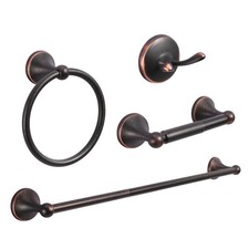 4-Piece Bathroom Hardware Set: Oil-Rubbed Bronze Bathroom Accessory Set, Towe...