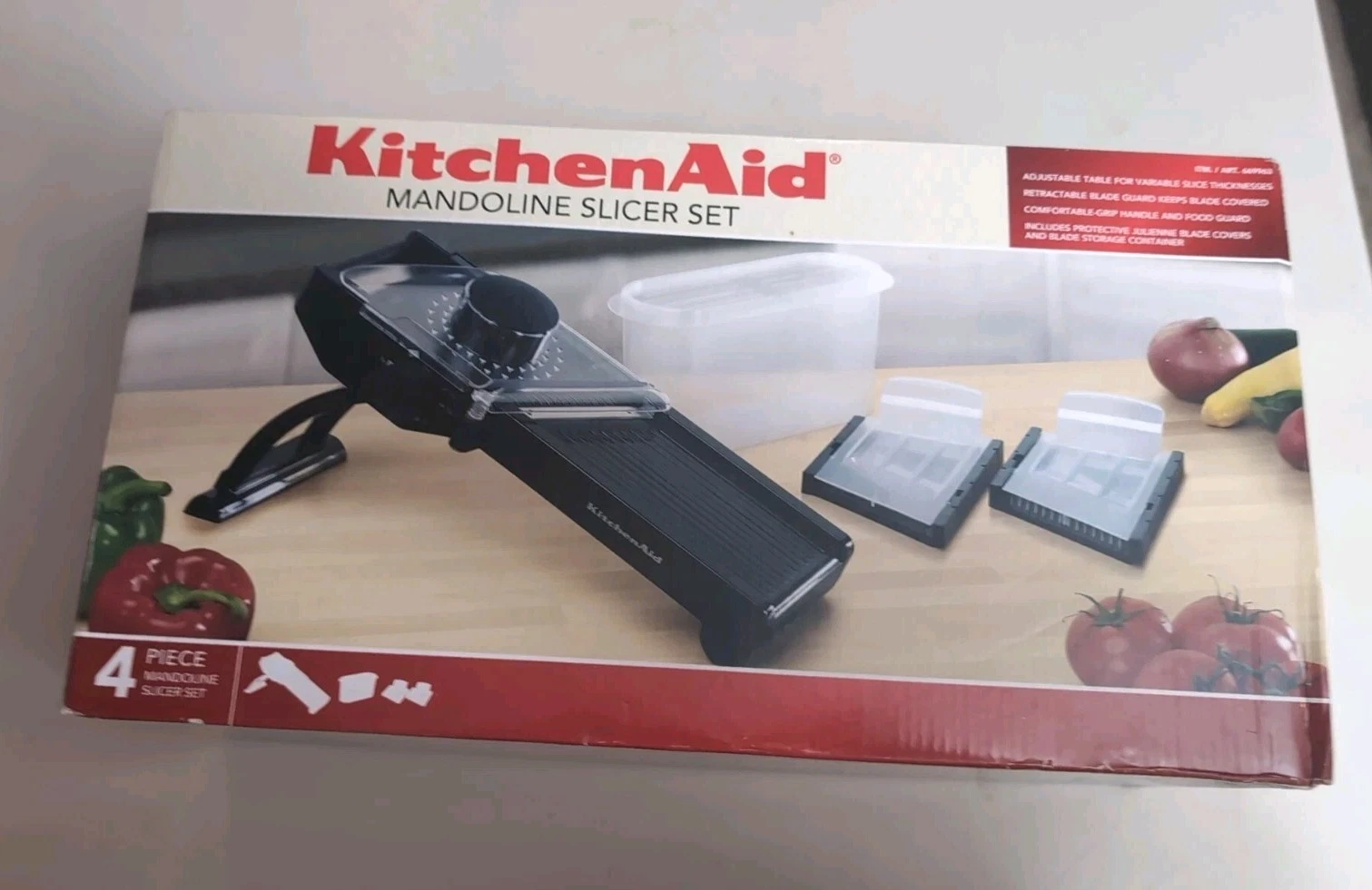 KITCHENAID 4 Piece Black Mandoline Slicer Set