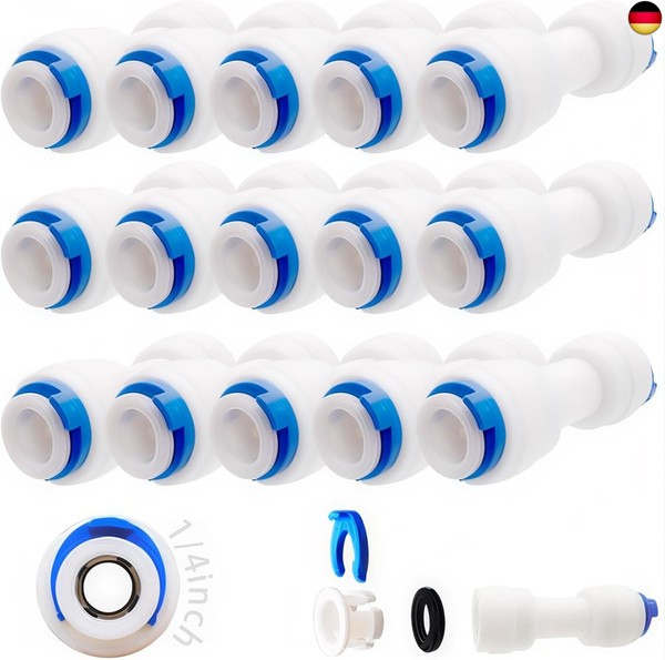 15 Pcs Wasserzulaufleitung Universal Anschluss-Set, Ro Wasserfilter Fitting, 6,3-image