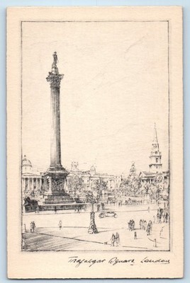 1910 Trafalgar Square London Landseer Lions Penpoint Series Tuck 2303 Postcard