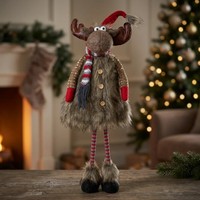 Elch 72Cm (84Cm) Hirsch Stehend Weihnachtliche Dekofigur Rentier Rot-Braun