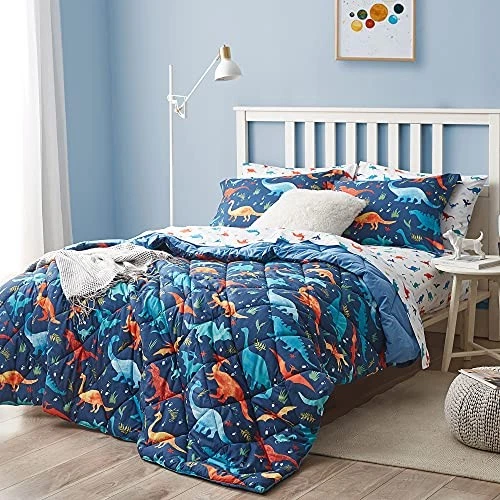 Kids Bedding Comforter Set for Boys, 5 Pieces Soft Lightweight Twin Dinosaur - Image 2 of 4