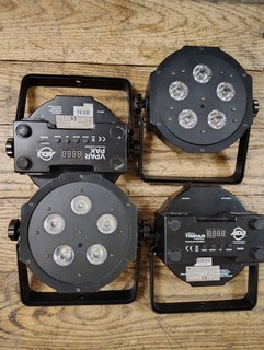 ADJ Mega Hex Par 5 LED American DJ Stage Lighting. DMX controlled. 4 lights