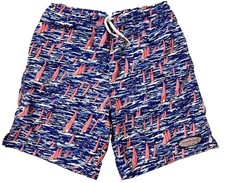 Vineyard Vines Boys Chappy Swim Trunks Sailboat Print Blue Size S 7