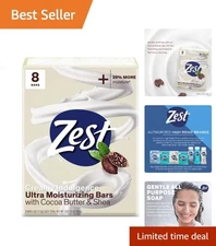 Cocoa Butter & Shea Soap Bars - 8 Pack - Gentle All-Purpose Cleansing Soap