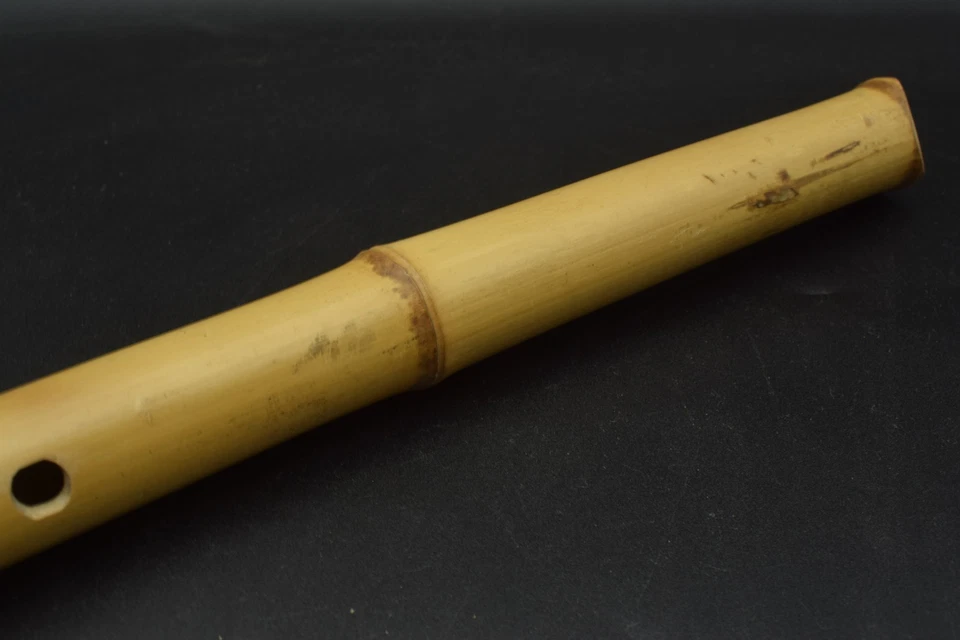 Flauta Shakuhachi antigua japonesa vintage instrumento longitud 62,0 cm bambú Japón Foto 4 de 4