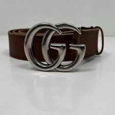 Gucci GG Brown Leather Belt Size 110 - 44