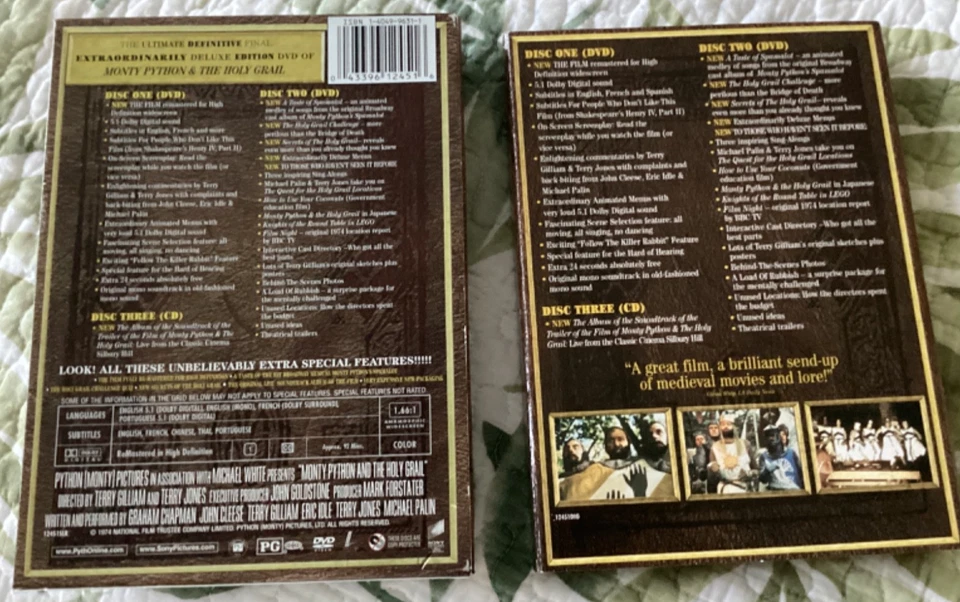 MONTY PYTHON & THE HOLY GRAIL - 3 Disc Extraordinarily Deluxe Edition - FreeShip - Image 4 of 4