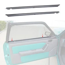 1981-1993 Mustang Inner Door Panel Weatherstrip Rubber Beltline w/ Chrome Strip