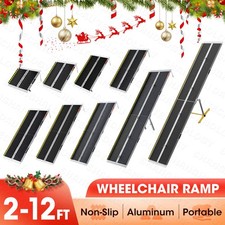 Wheelchair Ramp Seamless Non-Slip Aluminum Folding Loading Ramps for Home Steps