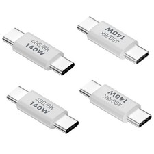 4 Pack USB C Male to Male Adapter 40Gbps Type C Coupler Extender 140W 8K