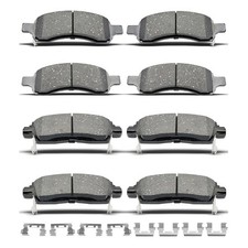 8 pezzi pastiglie freno anteriori posteriori in ceramica con clip adatte per Buick Enclave/Raini...