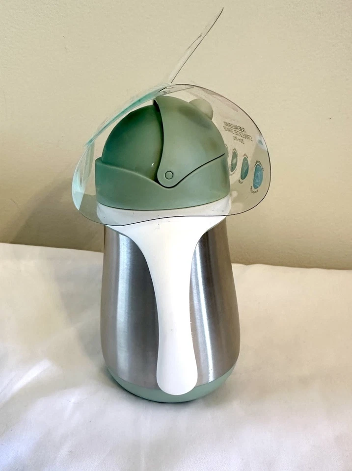 Copo Sippy de Palha de Aço Inoxidável Beaba, Copos Isolados para Crianças À Prova de Derramamento (Sálvia) - Imagem 2 de 4