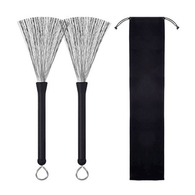 1Pair Drum Brush Retractable Steel Wire Drum Gift for Drummers Playing