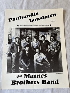 1985 The Maines Brothers Band Panhandle Lowdown Press Photo Brochure Autographs