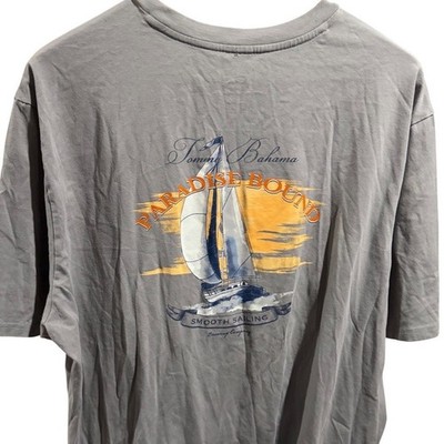 Tommy Bahama bala shark Paradise Bound Sailing Graphic T-Shirt Mens XL Grey