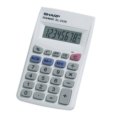 Sharp EL233SB 8-Digit LCD Standard Function Pocket Calculator