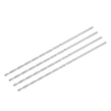 High Speed Steel Extended Twist Drill Bits 3mm Drill Dia 160mm Length 4 Pcs