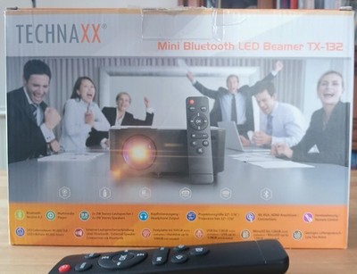 Technaxx Mini Bluetooth LED Beamer TX 132, FB, Kabeln, Gebrauchsanweisung, TOP