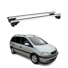 Dachträger Grundtäger für Opel Zafira A 1999-2005 75kg Aluminium Silber 2 tlg
